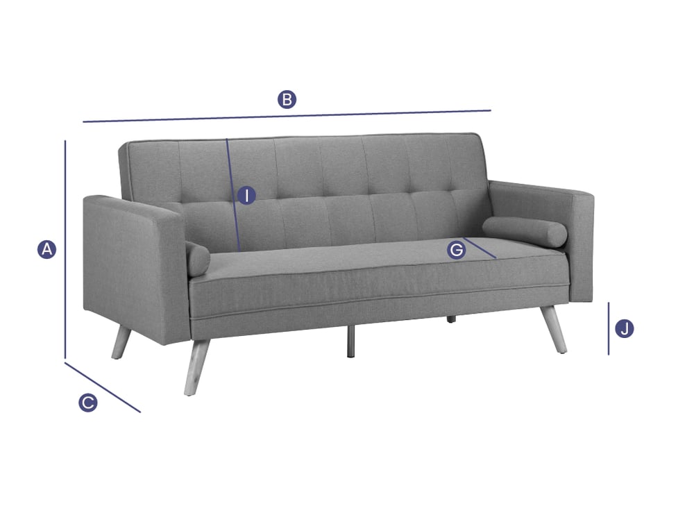 Ethan Grey Fabric Sofa Bed